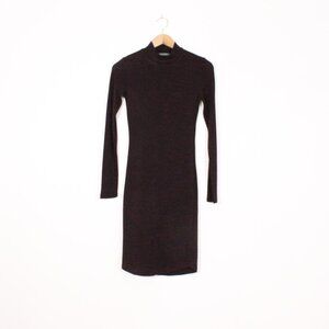 Suzy Shier Purple Turtleneck Long Sleeve Dress